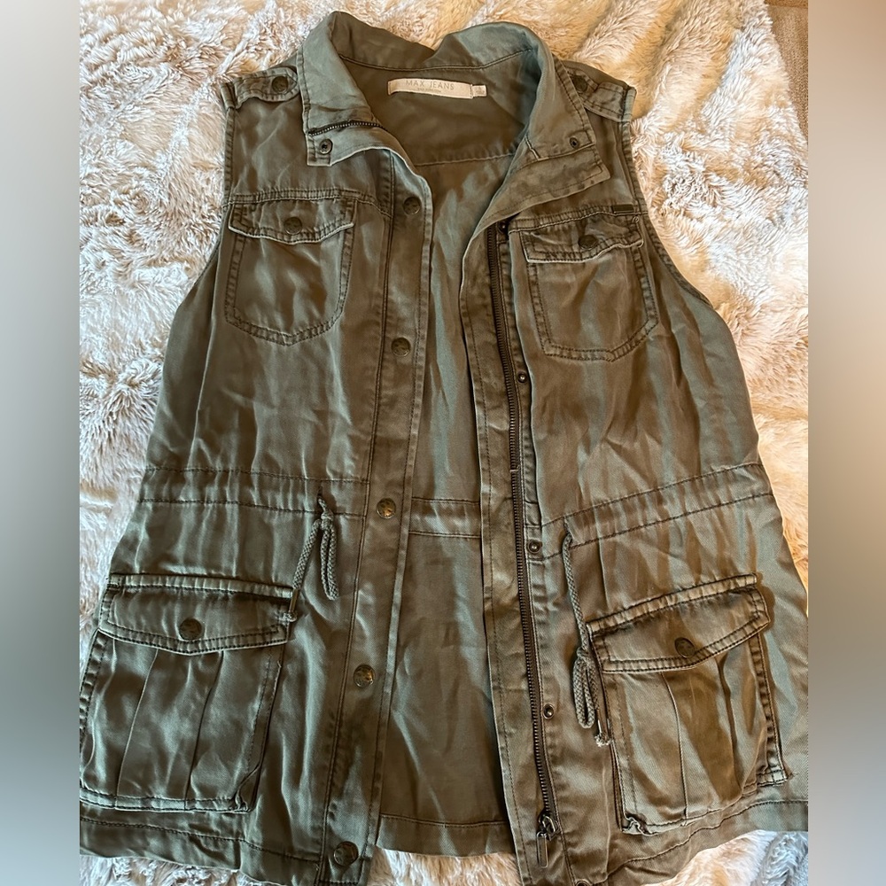 Max Jeans Sage Green Utility Vest